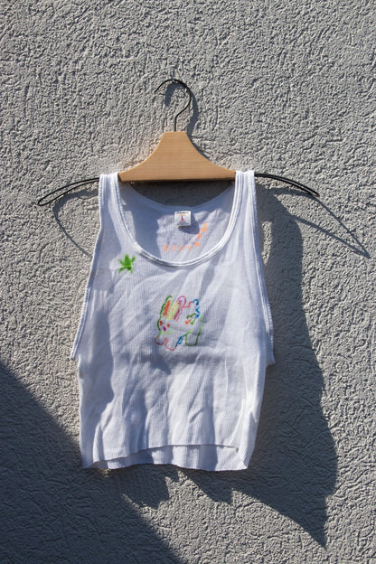 Tank Top - Lettuce Bunny Cropped Tank no. 3 - Lettuce Goods