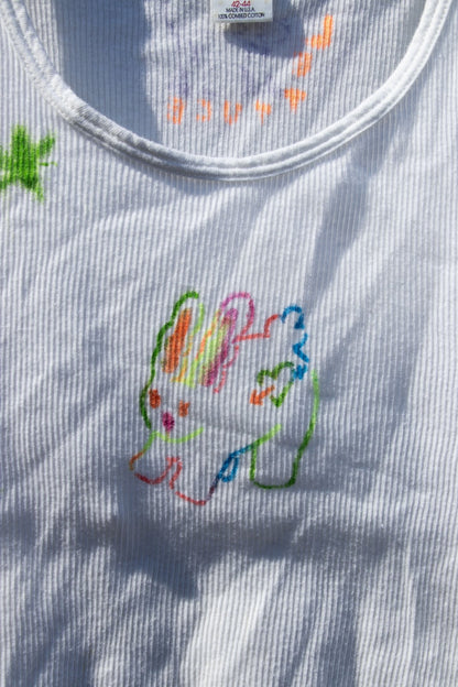 Tank Top - Lettuce Bunny Cropped Tank no. 3 - Lettuce Goods