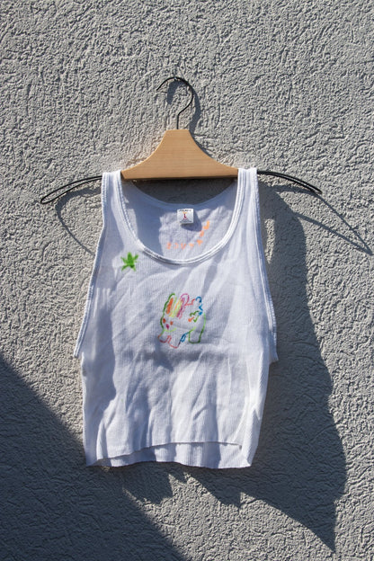 Tank Top - Lettuce Bunny Cropped Tank no. 3 - Lettuce Goods