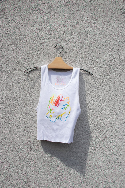 Tank Top - Lettuce Bunny Cropped Tank no. 4 - Lettuce Goods
