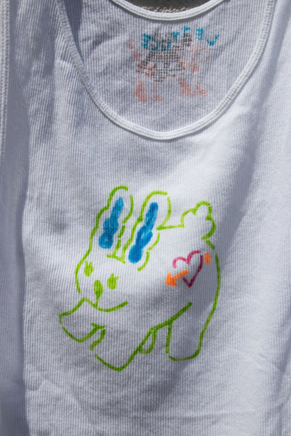 Tank Top - Lettuce Bunny Cropped Tank no. 5 - Lettuce Goods
