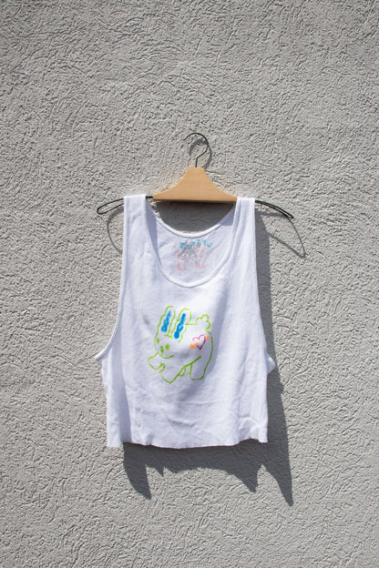 Tank Top - Lettuce Bunny Cropped Tank no. 5 - Lettuce Goods