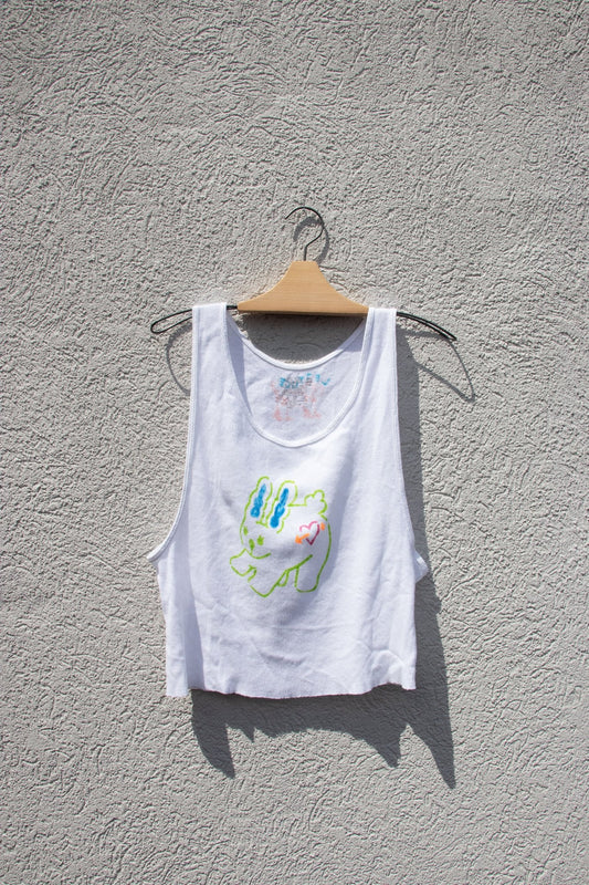 Tank Top - Lettuce Bunny Cropped Tank no. 5 - Lettuce Goods