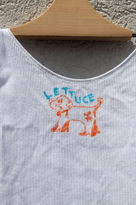 Tank Top - Lettuce Bunny Cropped Tank no. 5 - Lettuce Goods