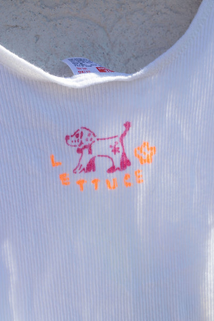 Tank Top - Lettuce Bunny Cropped Tank no. 6 - Lettuce Goods