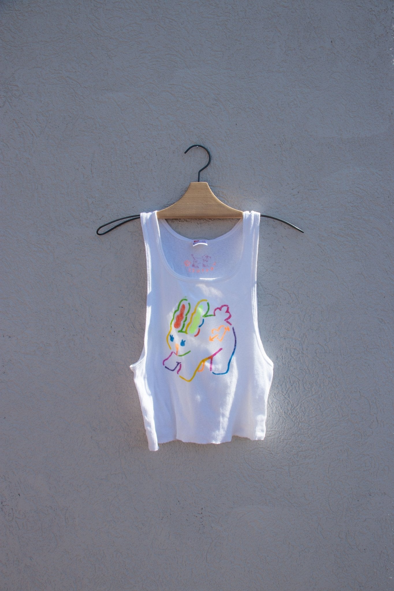 Tank Top - Lettuce Bunny Cropped Tank no. 6 - Lettuce Goods