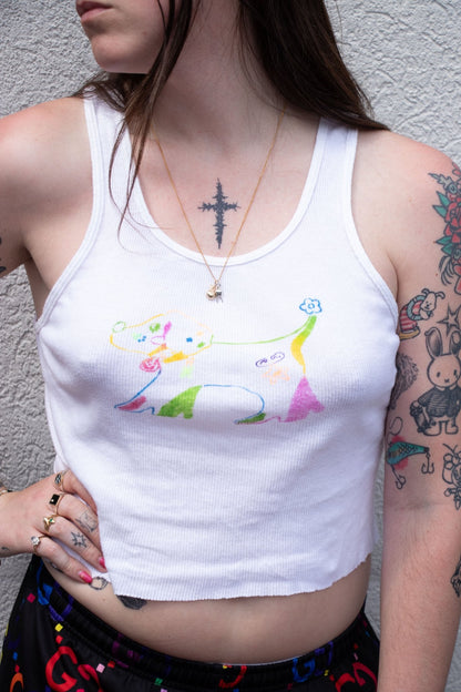 Tank Top - Lettuce Doggie Cropped Tank no. 4 - Lettuce Goods