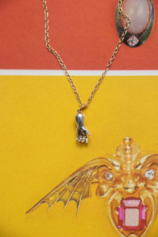 Charm - Little Baby Hand Charm Sterling & 14k Gold - Lettuce Goods