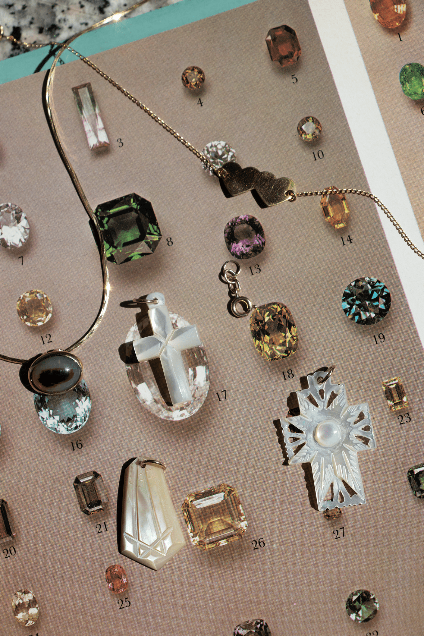 Charm - Mother of Pearl Amulet Charm - 14karatdoll