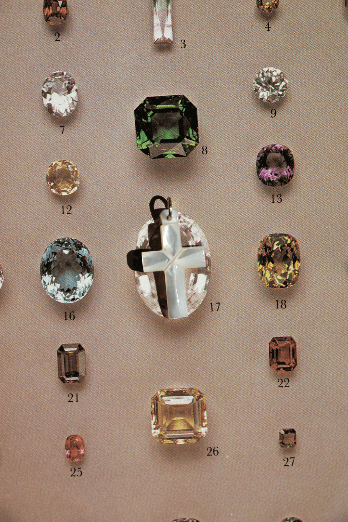 Charm - Mother of Pearl Cross Charm - 14karatdoll