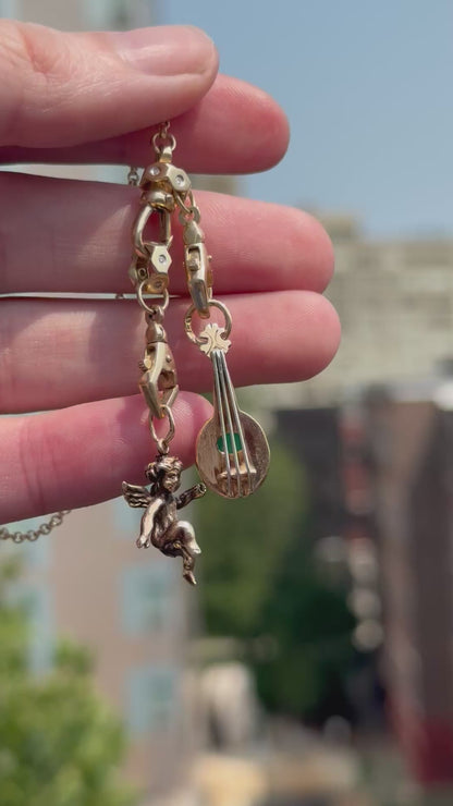 Vintage 18k Mandolin Charm