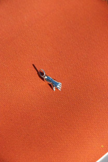 Charm - Small Baby Hand Charm | Sterling Silver & Pink Sapphire - Lettuce Goods