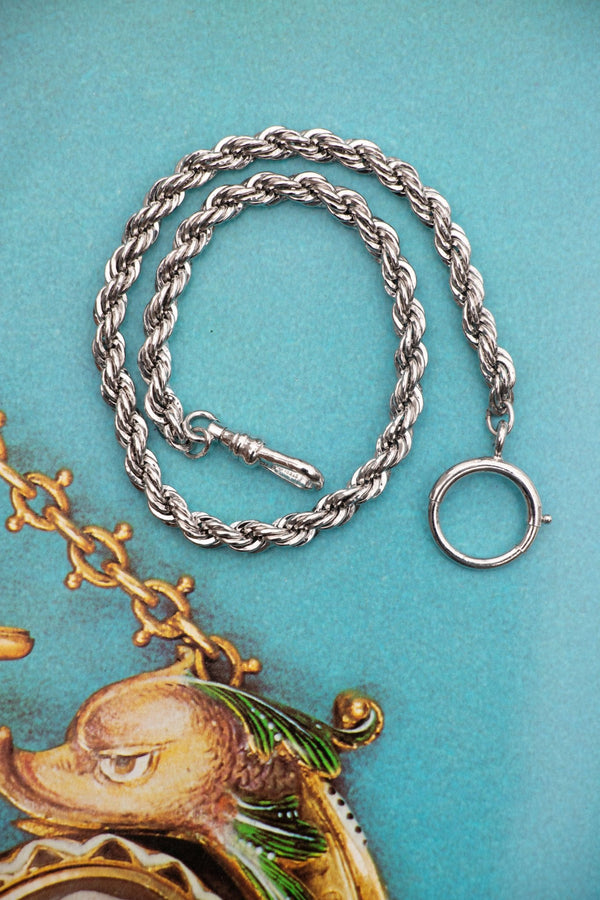 Necklace - Sterling Bolt and Dog Clasp Watch Chain 12” - Lettuce Goods