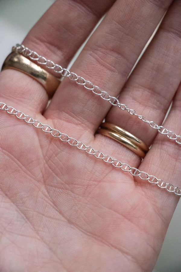 Necklace - Sterling Mariner Anchor Link Chain 16” - Lettuce Goods