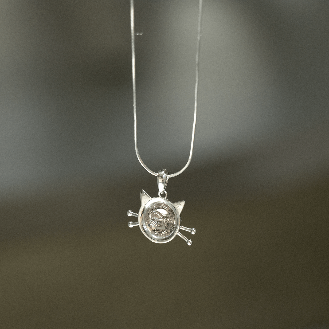 Charm - Sterling Silver Kitty Pendant - LETTUCE STUDIOS