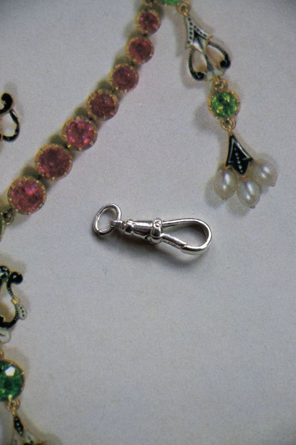  - Sterling Silver Swivel Dog Clip Charm Holder - Lettuce Goods