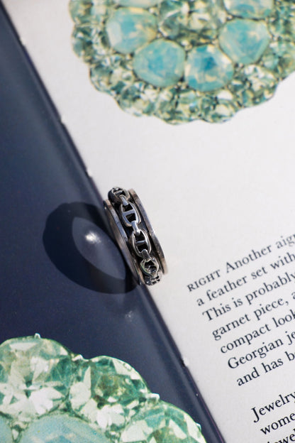 Ring - Sterling Vintage Mariner Link Spinner Ring - LETTUCE STUDIOS