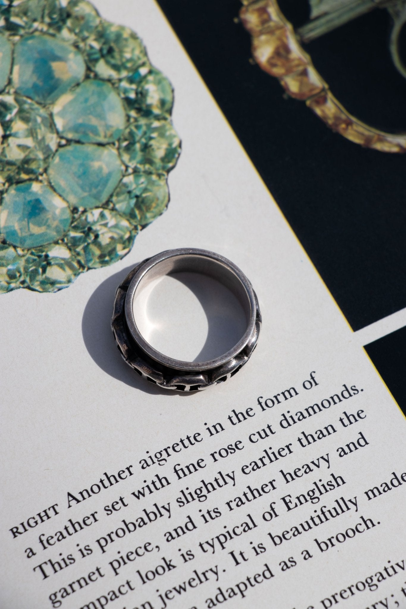 Ring - Sterling Vintage Mariner Link Spinner Ring - LETTUCE STUDIOS