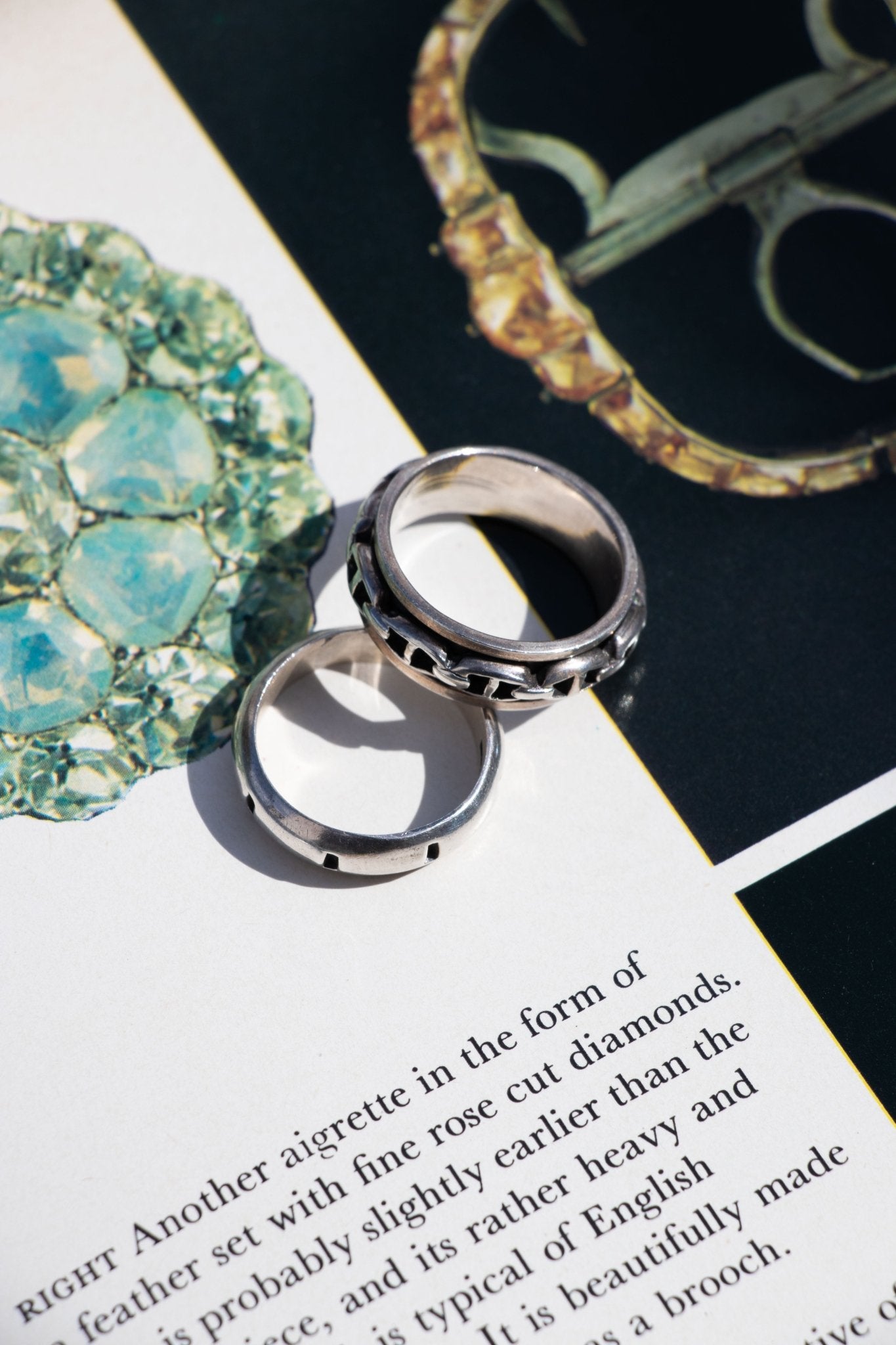 Ring - Sterling Vintage Mariner Link Spinner Ring - LETTUCE STUDIOS