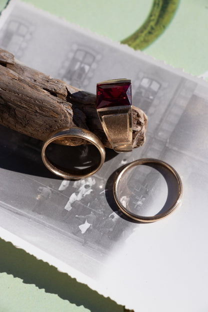 Ring - Vintage 10k Lab Ruby Ring - Lettuce Goods