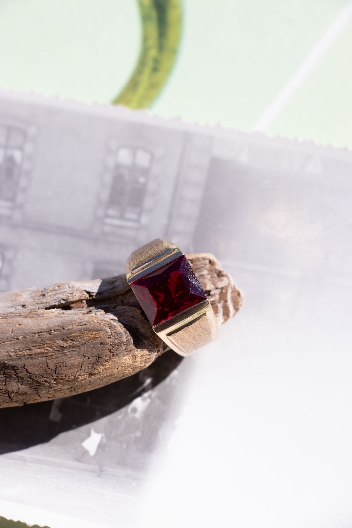 Ring - Vintage 10k Lab Ruby Ring - Lettuce Goods