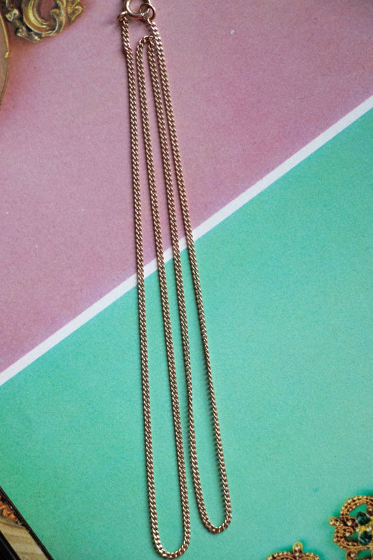 Necklace - Vintage 10k Rose Gold Curb Chain 18” - Lettuce Goods