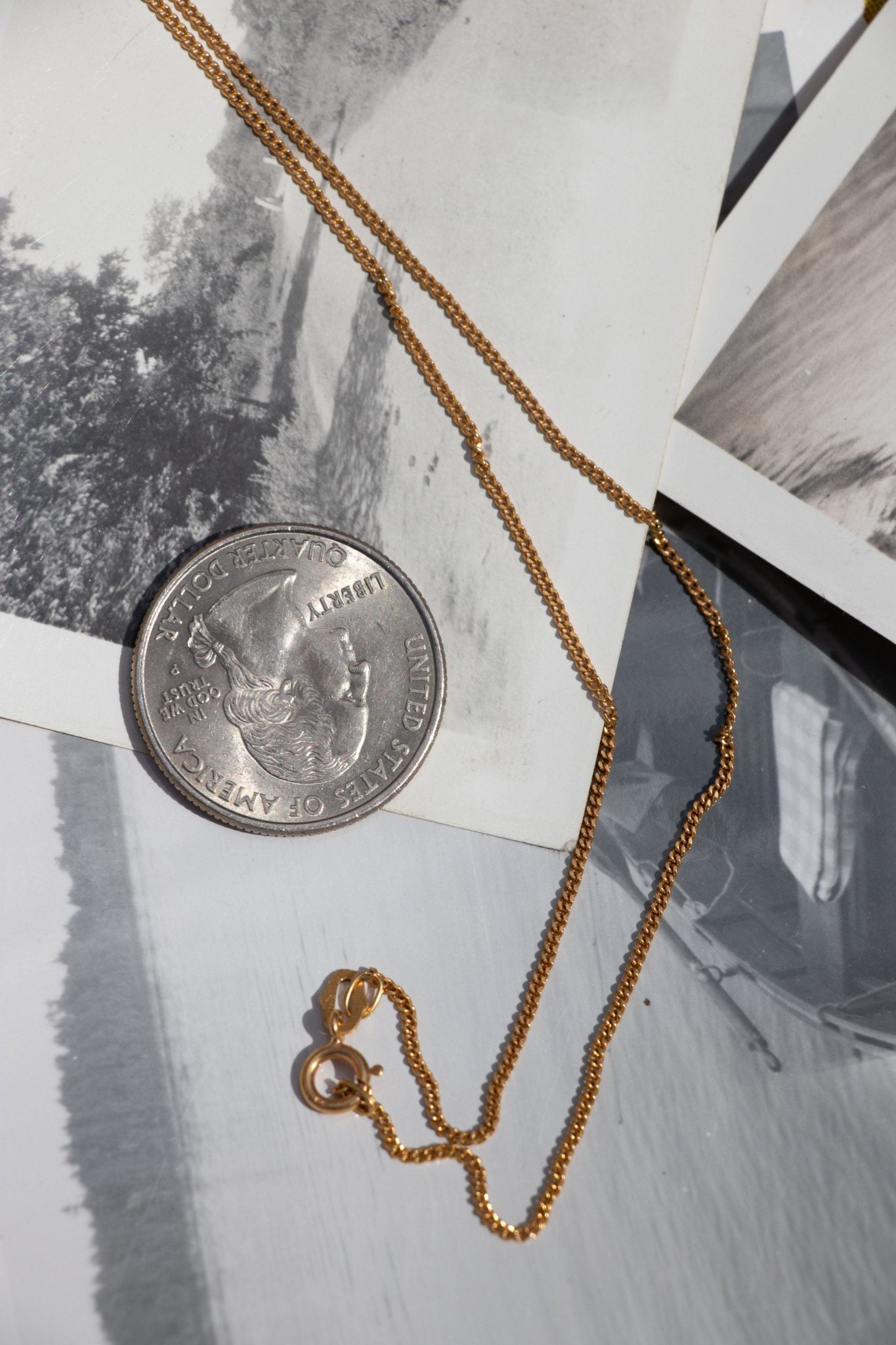 Necklace - Vintage 10k Yellow Gold Curb Chain 24" - Lettuce Goods