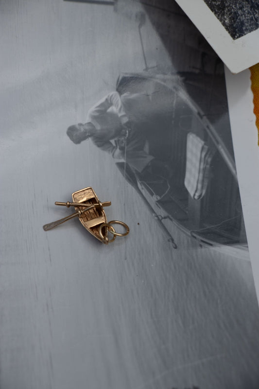 Charm - Vintage 14k Articulated Row Boat Charm - Lettuce Goods