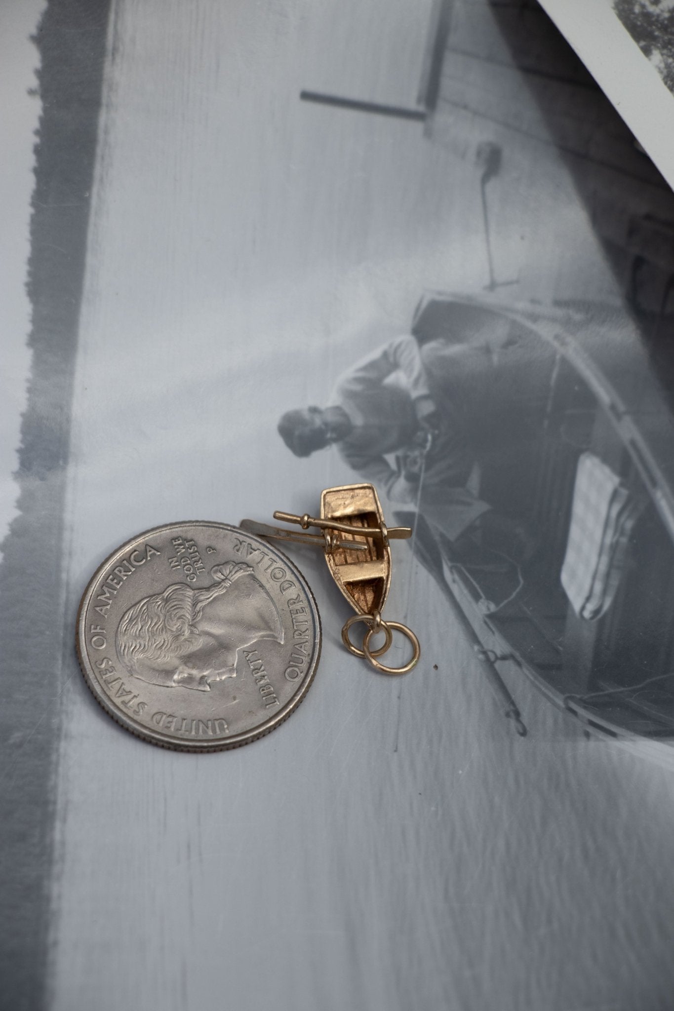 Charm - Vintage 14k Articulated Row Boat Charm - Lettuce Goods