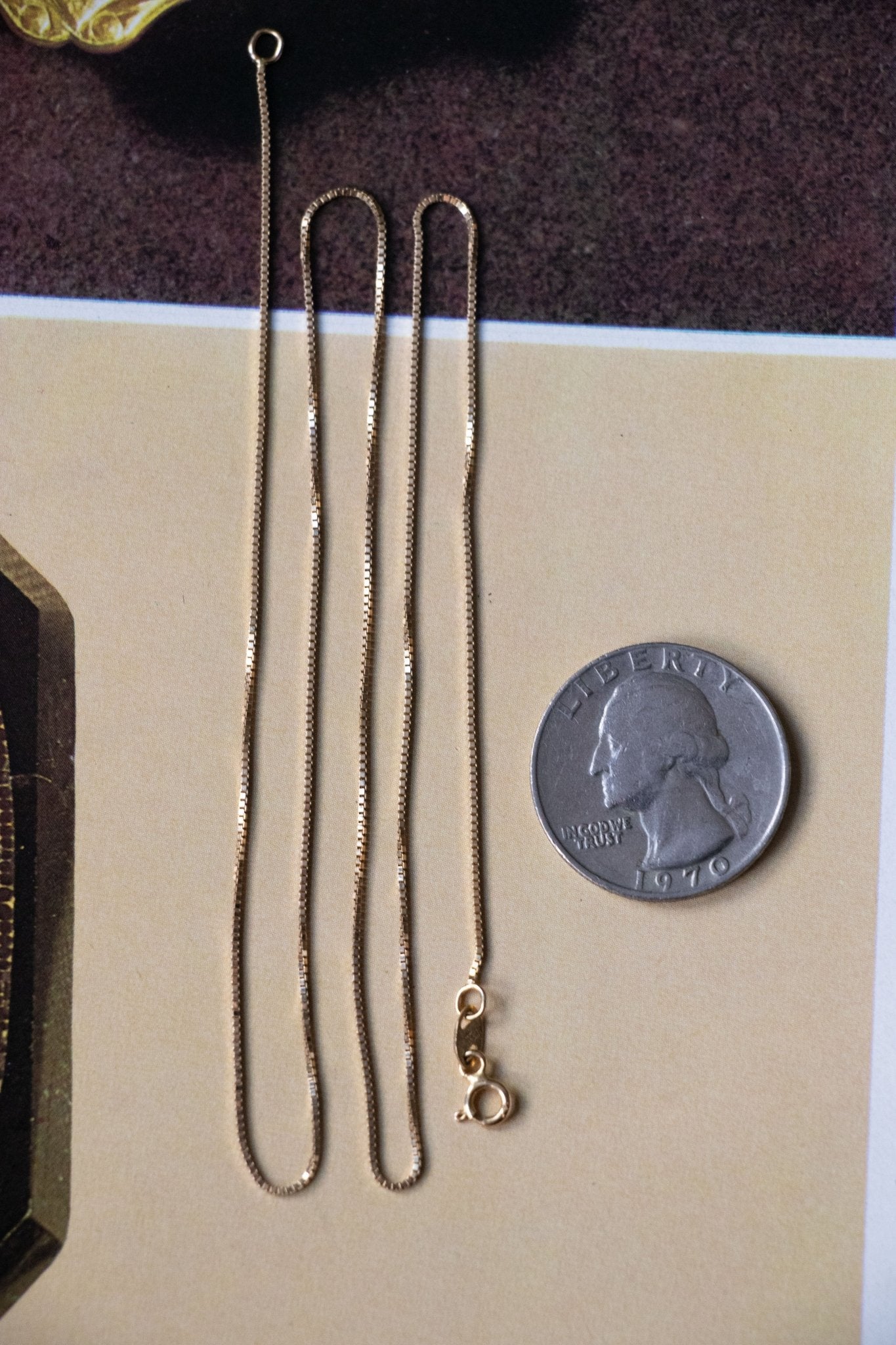 Necklace - Vintage 14k Box Chain Necklace - Lettuce Goods