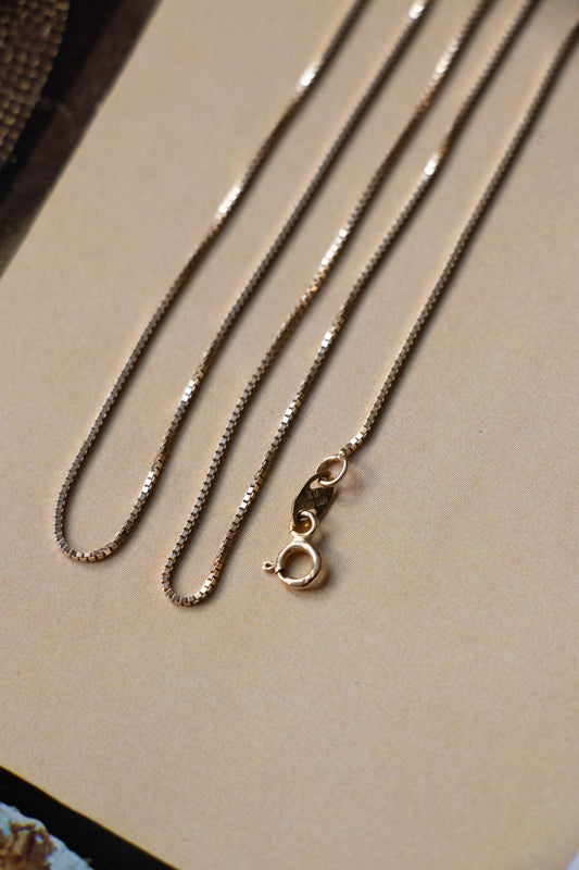 Necklace - Vintage 14k Box Chain Necklace - Lettuce Goods