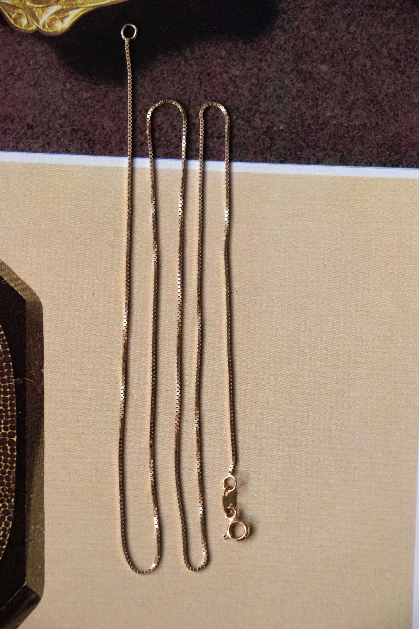 Necklace - Vintage 14k Box Chain Necklace - Lettuce Goods