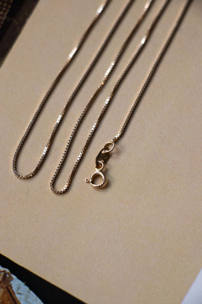 Necklace - Vintage 14k Box Chain Necklace - Lettuce Goods