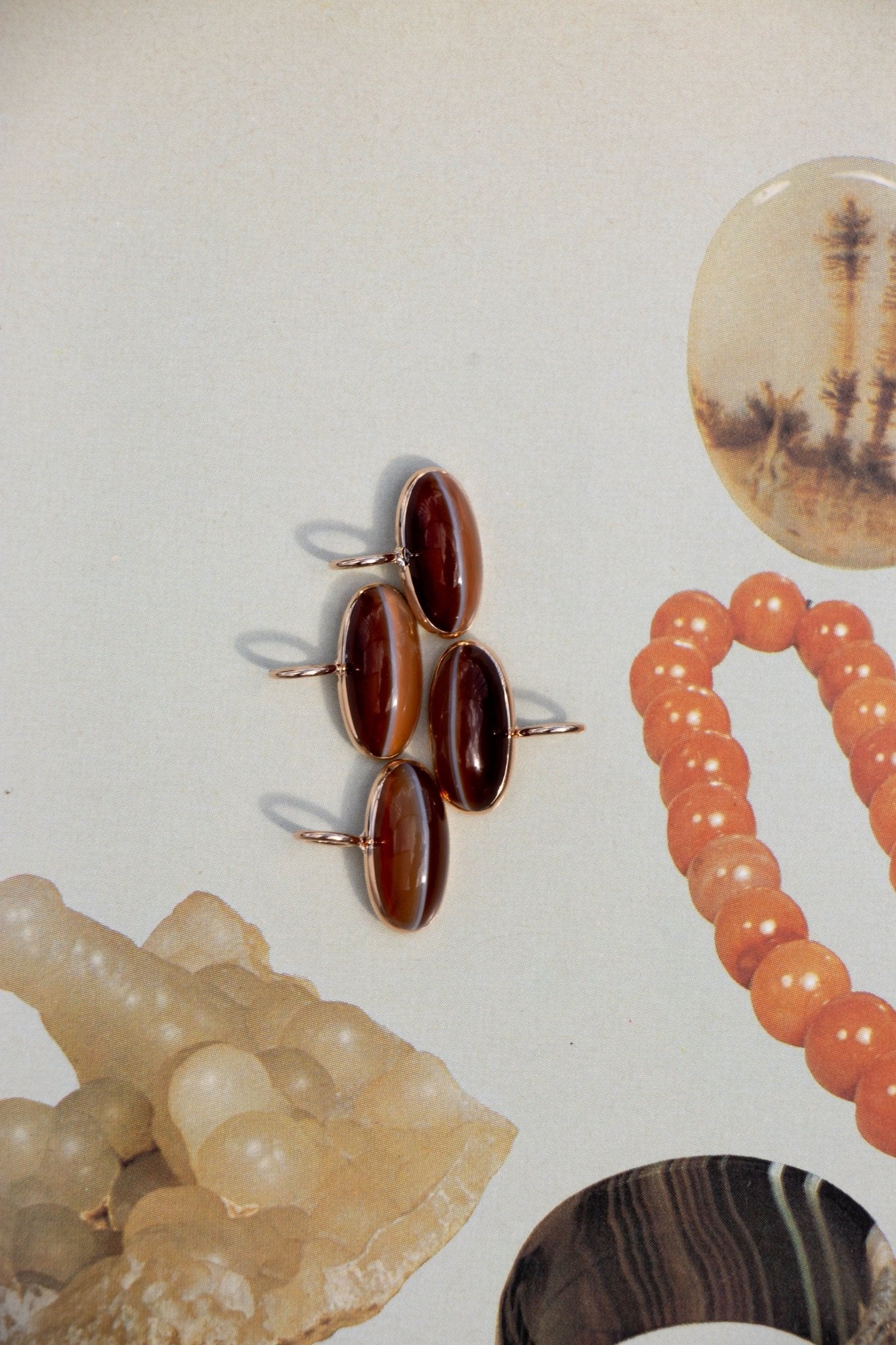 Charm - Vintage 14k Candy Banded Agate Charm - 14karatdoll