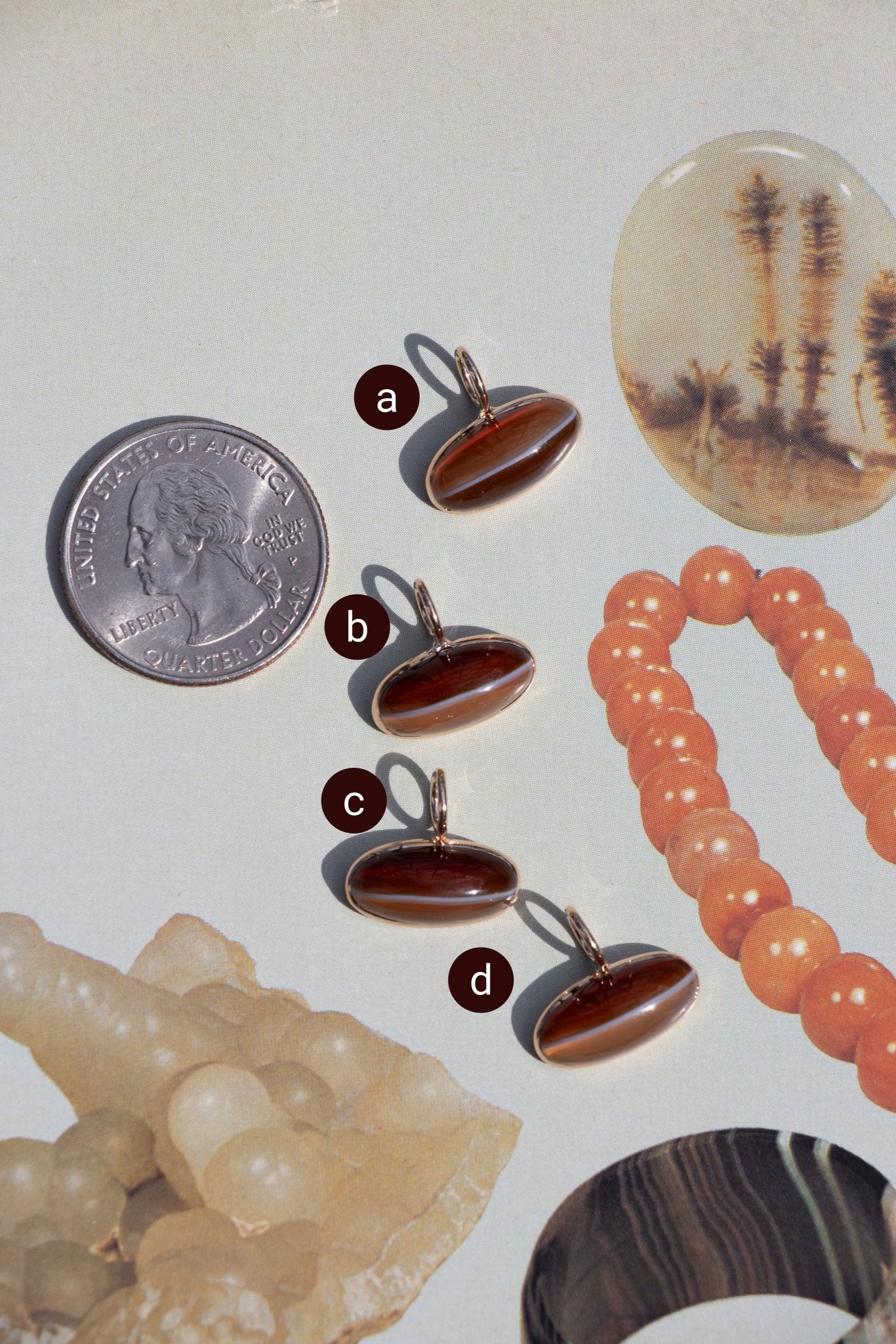 Charm - Vintage 14k Candy Banded Agate Charm - 14karatdoll