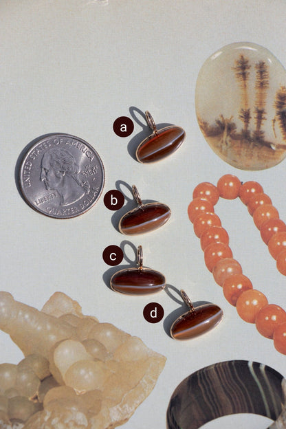 Charm - Vintage 14k Candy Banded Agate Charm - 14karatdoll