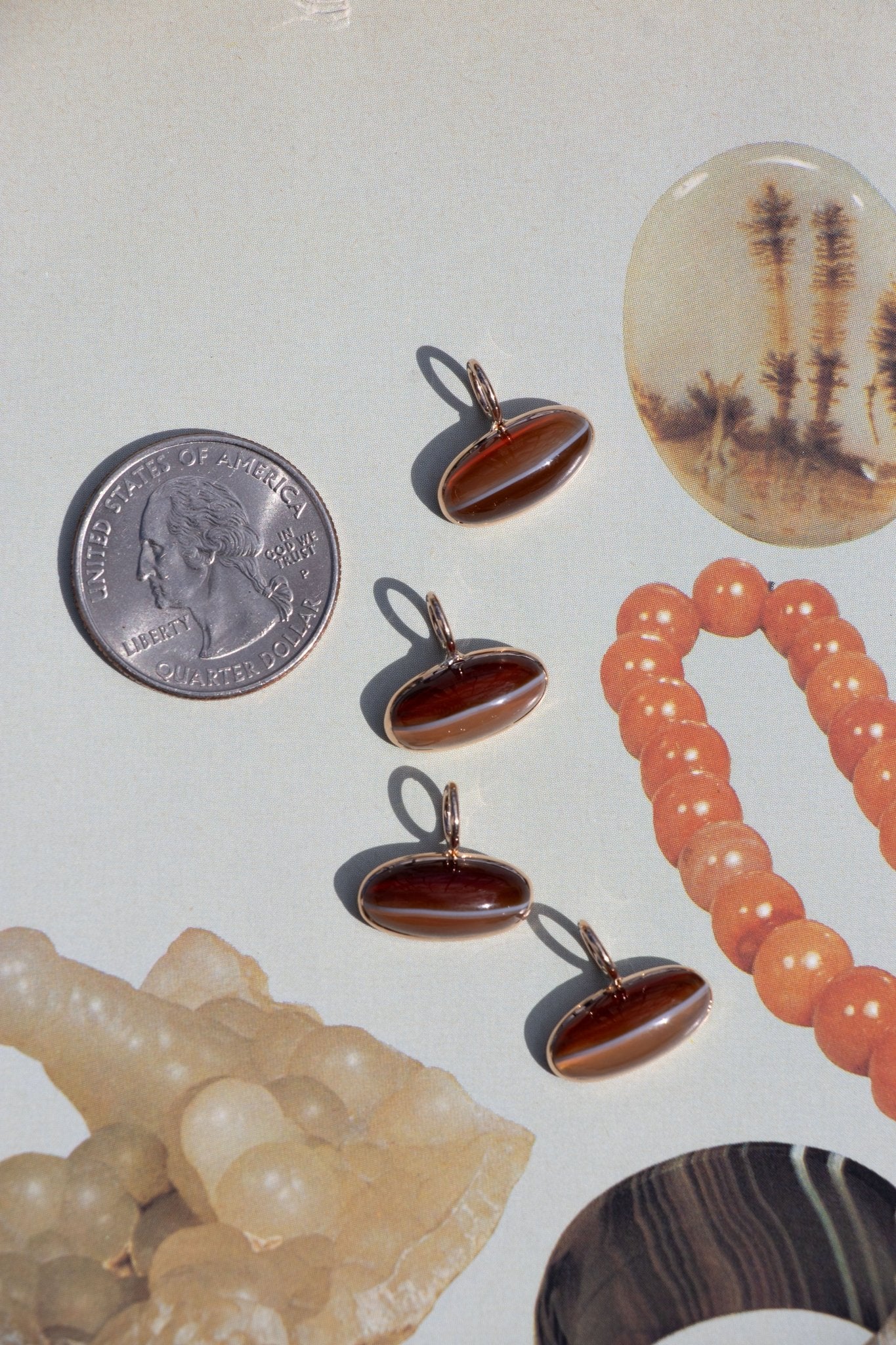 Charm - Vintage 14k Candy Banded Agate Charm - 14karatdoll