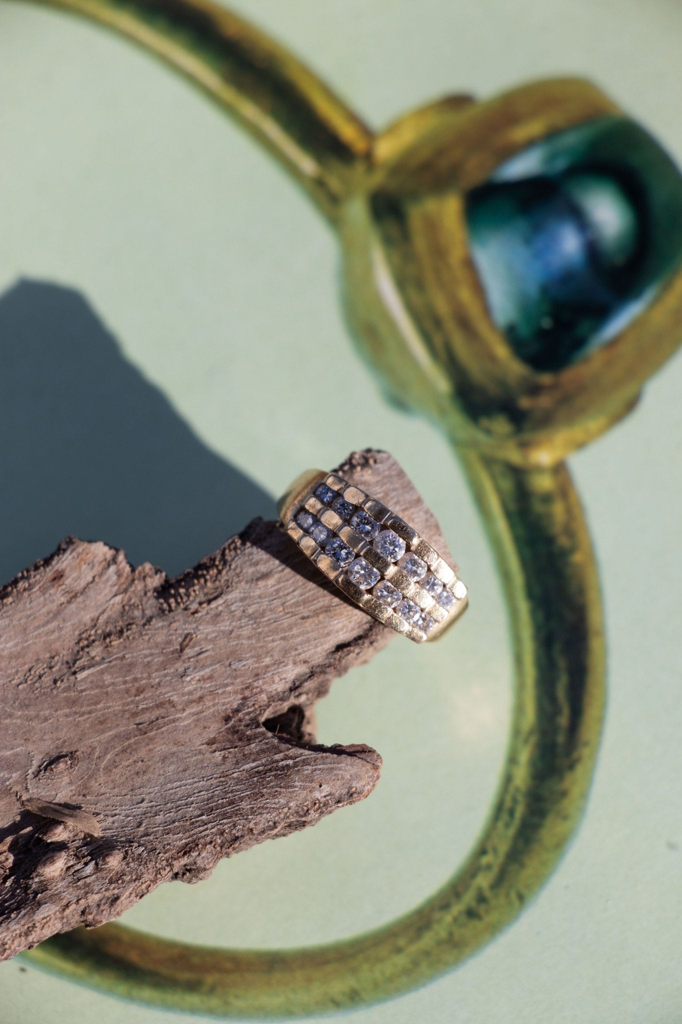 Ring - Vintage 14k Diamond Pyramid Ring - Lettuce Goods