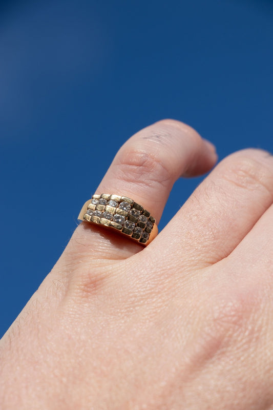 Ring - Vintage 14k Diamond Pyramid Ring - Lettuce Goods