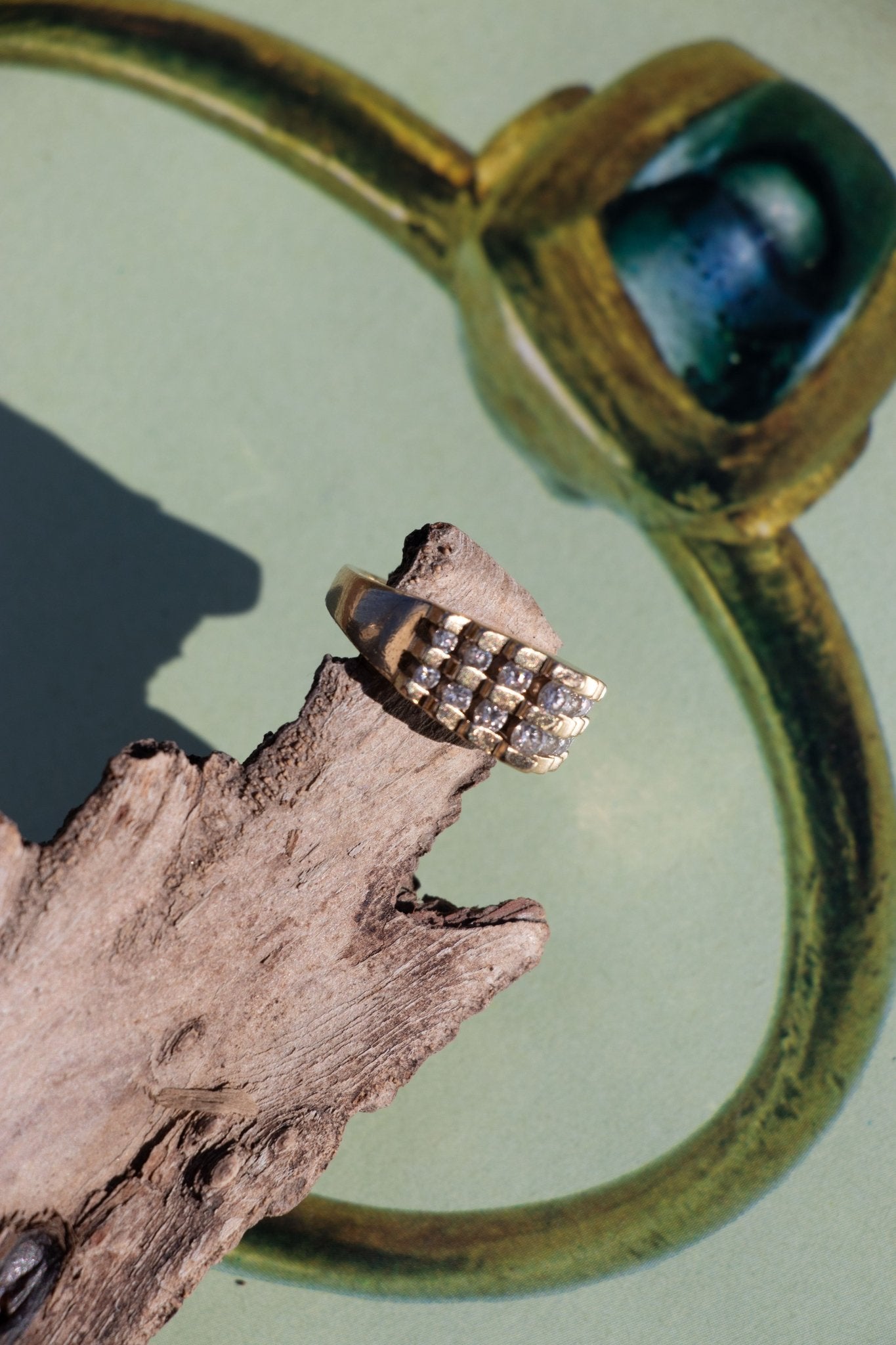 Ring - Vintage 14k Diamond Pyramid Ring - Lettuce Goods