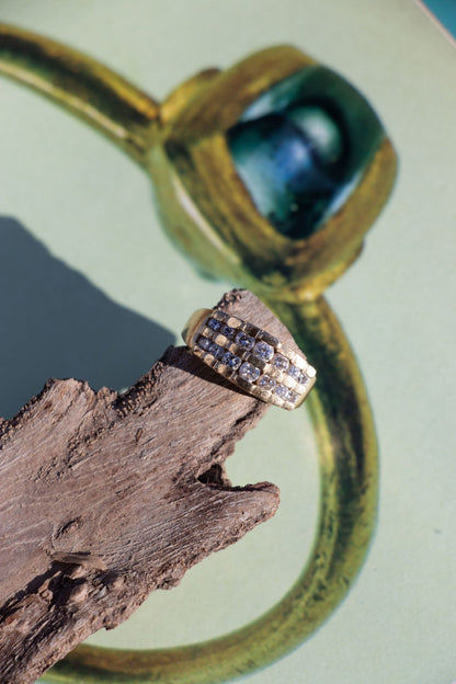 Ring - Vintage 14k Diamond Pyramid Ring - Lettuce Goods