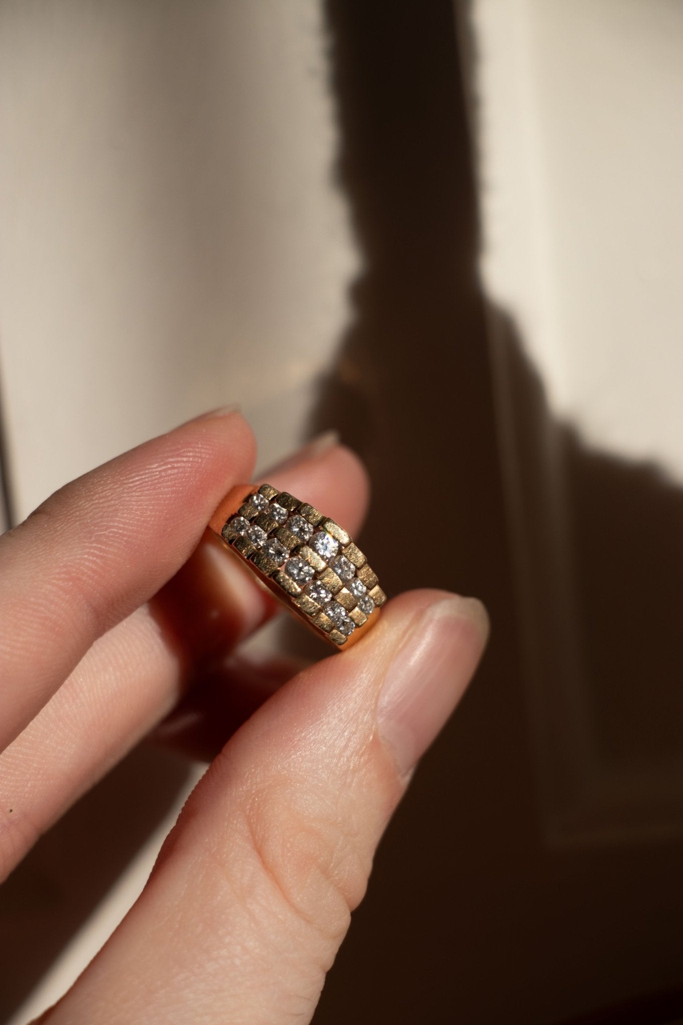 Ring - Vintage 14k Diamond Pyramid Ring - Lettuce Goods