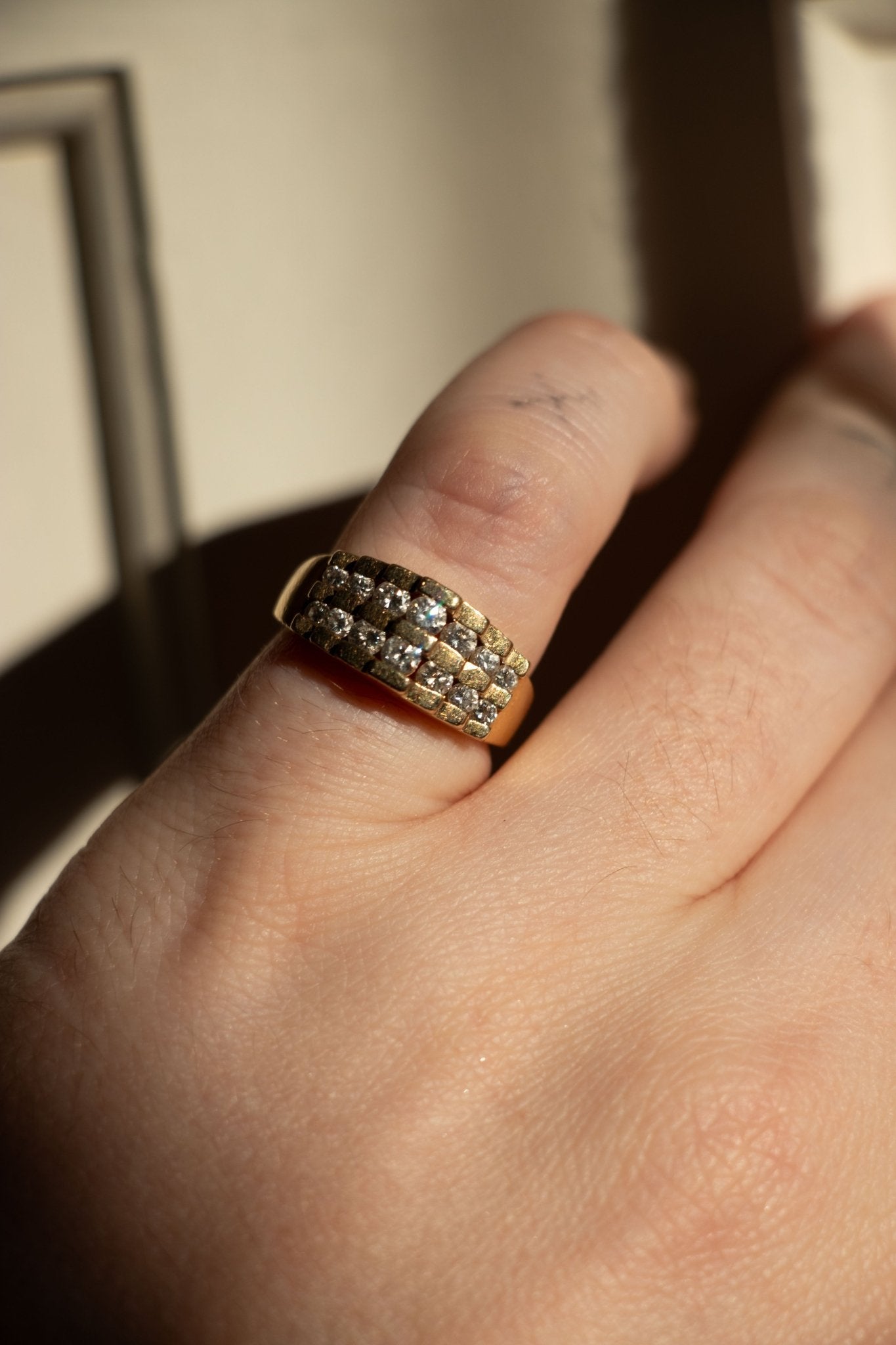 Ring - Vintage 14k Diamond Pyramid Ring - Lettuce Goods