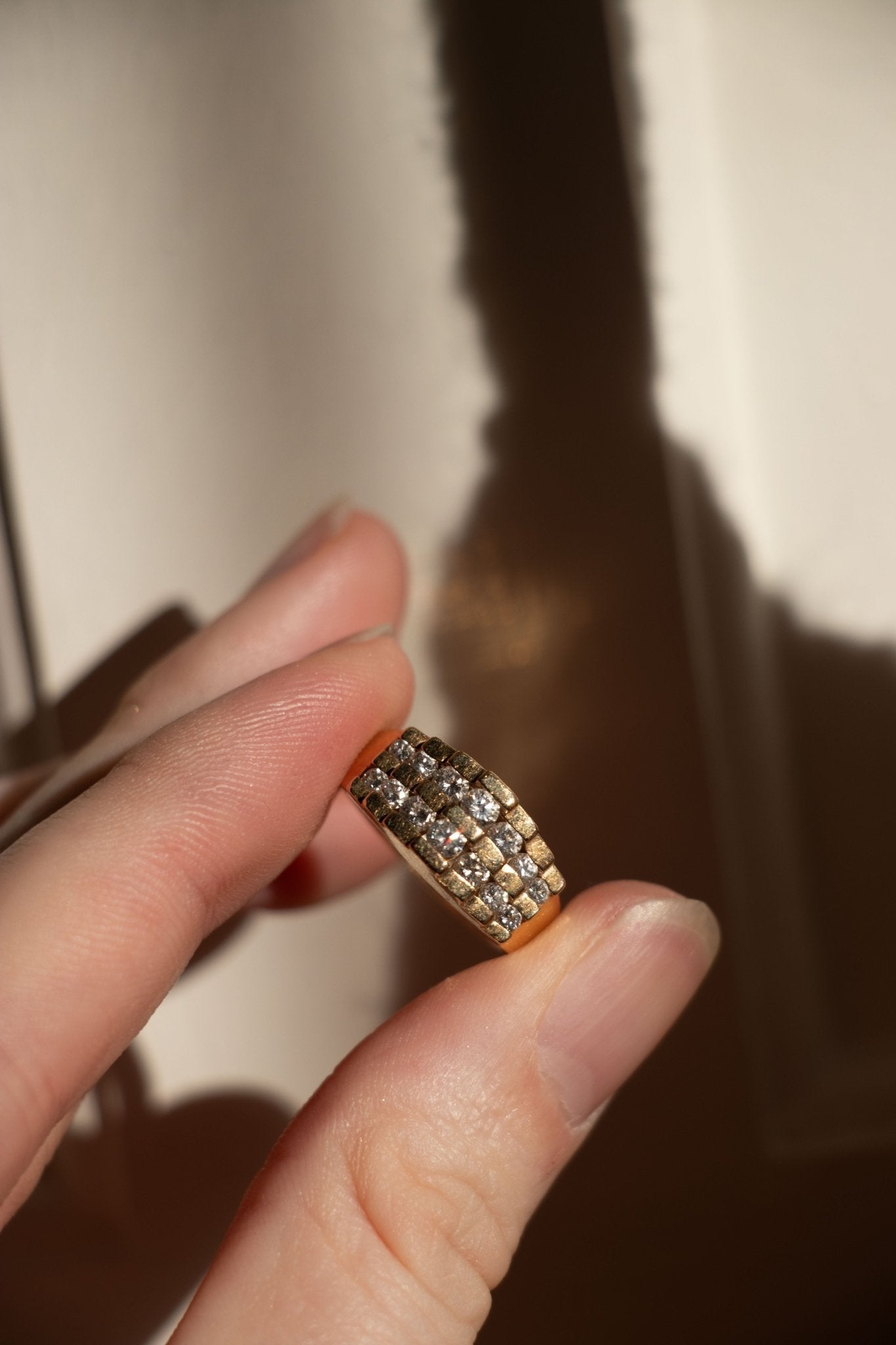 Ring - Vintage 14k Diamond Pyramid Ring - Lettuce Goods