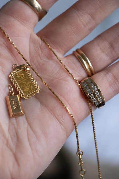 Charm - Vintage 14k Gold Bar Charm - Lettuce Goods