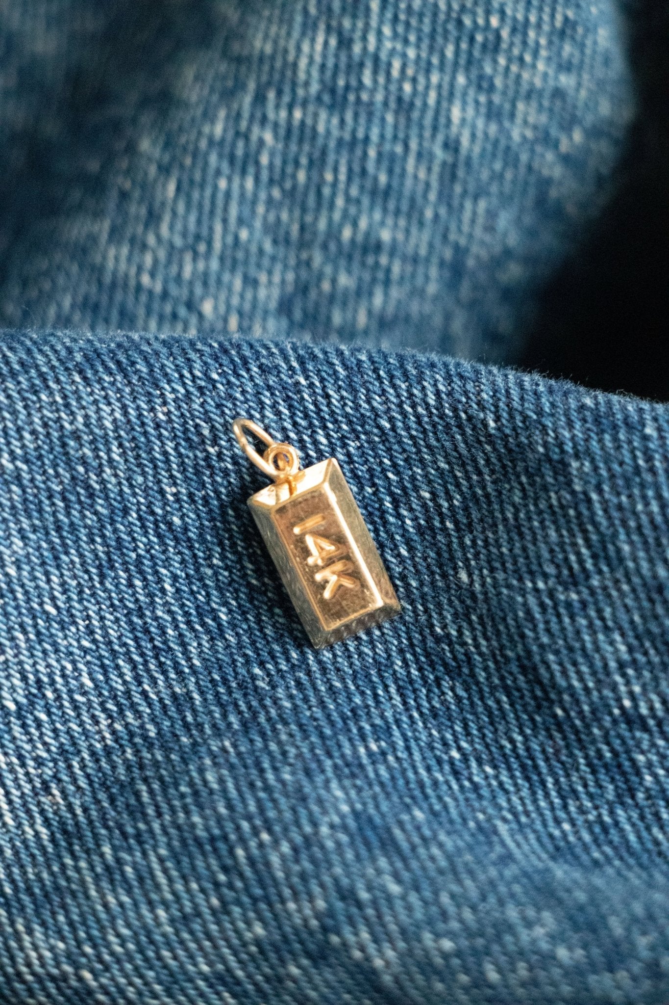 Charm - Vintage 14k Gold Bar Charm - Lettuce Goods