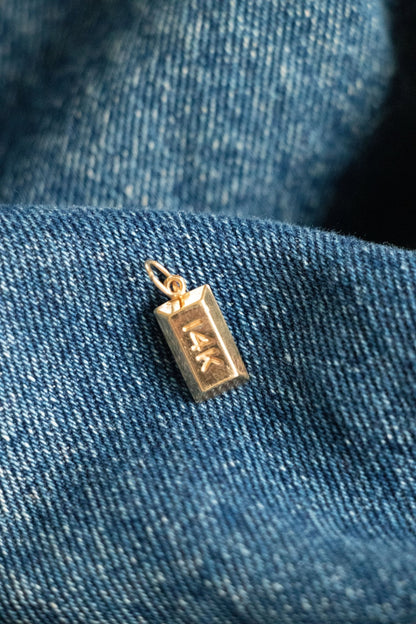 Charm - Vintage 14k Gold Bar Charm - Lettuce Goods