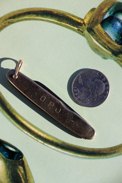 Pocket Knife - Vintage 14k Gold Pocket Knife Pendant - Lettuce Goods
