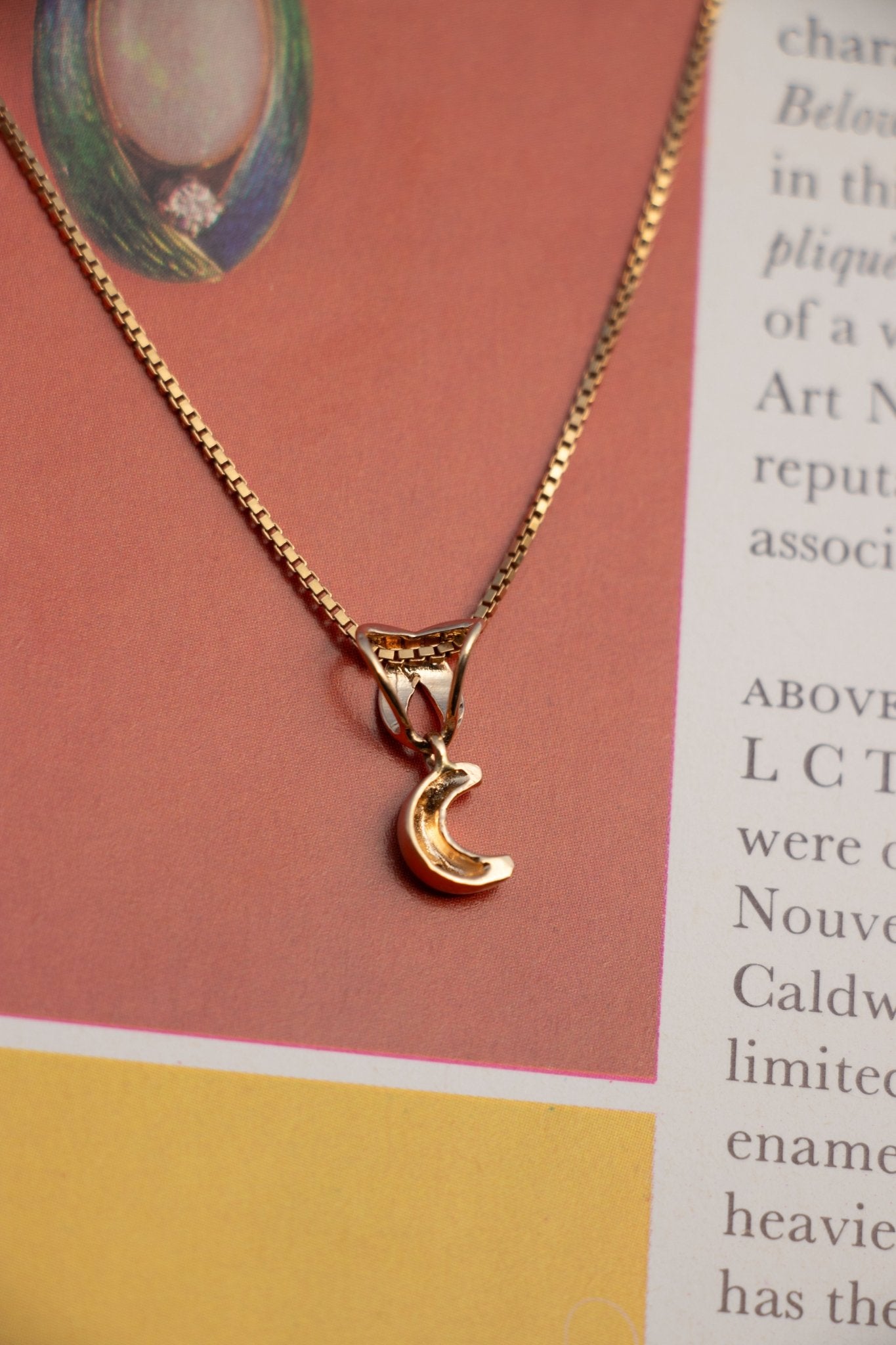 Charm - Vintage 14k Moon Diamond Charm - Lettuce Goods