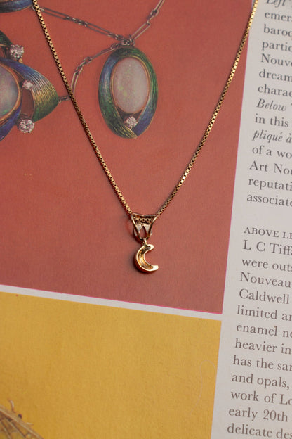 Charm - Vintage 14k Moon Diamond Charm - Lettuce Goods